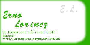 erno lorincz business card